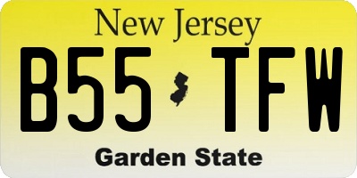 NJ license plate B55TFW