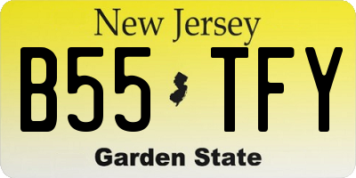 NJ license plate B55TFY
