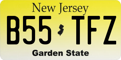 NJ license plate B55TFZ