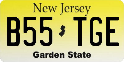 NJ license plate B55TGE