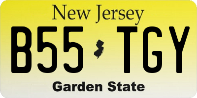 NJ license plate B55TGY