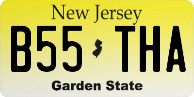 NJ license plate B55THA