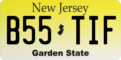 NJ license plate B55TIF
