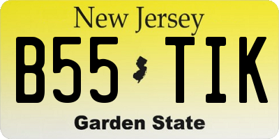 NJ license plate B55TIK