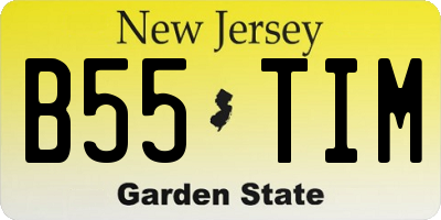 NJ license plate B55TIM
