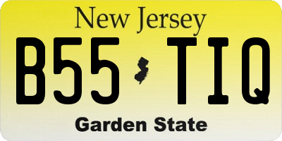 NJ license plate B55TIQ