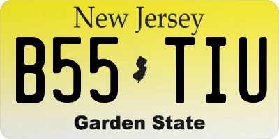 NJ license plate B55TIU