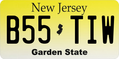 NJ license plate B55TIW