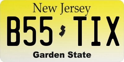NJ license plate B55TIX