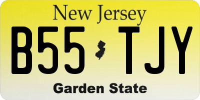 NJ license plate B55TJY