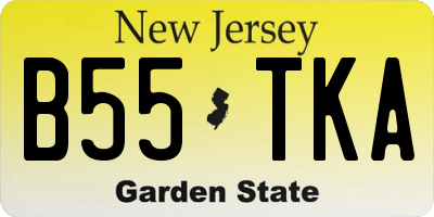 NJ license plate B55TKA