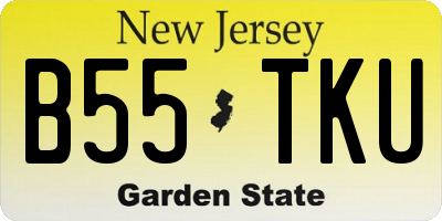 NJ license plate B55TKU