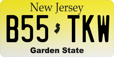 NJ license plate B55TKW
