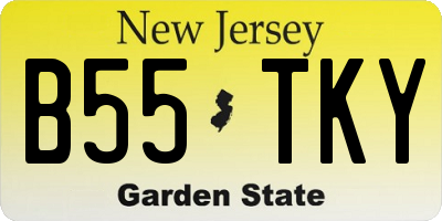 NJ license plate B55TKY