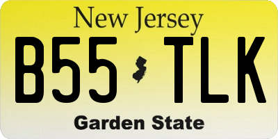 NJ license plate B55TLK