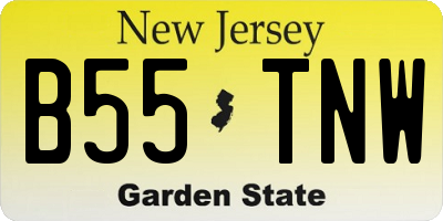 NJ license plate B55TNW