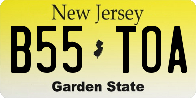 NJ license plate B55TOA