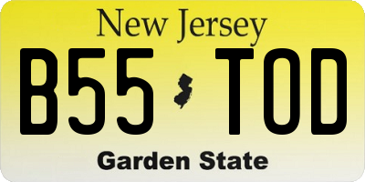 NJ license plate B55TOD