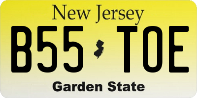 NJ license plate B55TOE