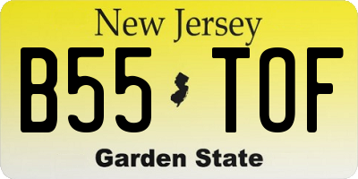 NJ license plate B55TOF