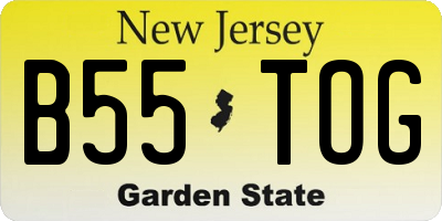 NJ license plate B55TOG
