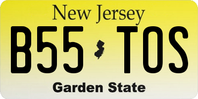 NJ license plate B55TOS