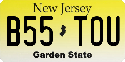 NJ license plate B55TOU