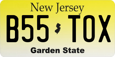 NJ license plate B55TOX
