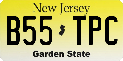 NJ license plate B55TPC