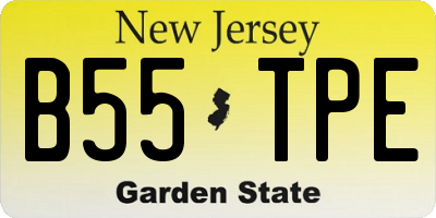 NJ license plate B55TPE