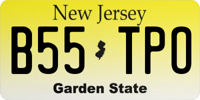 NJ license plate B55TPO