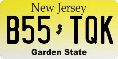 NJ license plate B55TQK