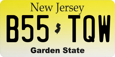 NJ license plate B55TQW