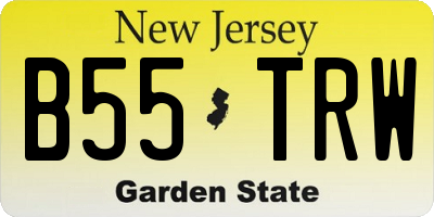NJ license plate B55TRW