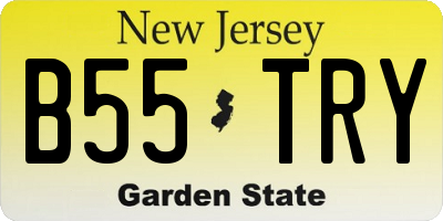 NJ license plate B55TRY