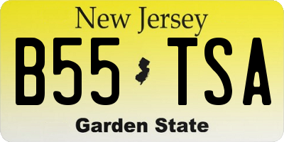 NJ license plate B55TSA