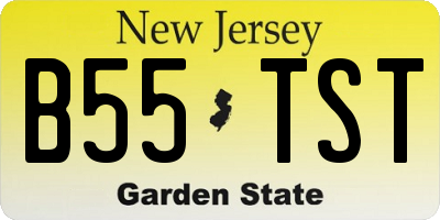 NJ license plate B55TST