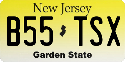 NJ license plate B55TSX