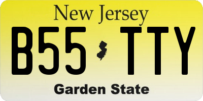 NJ license plate B55TTY