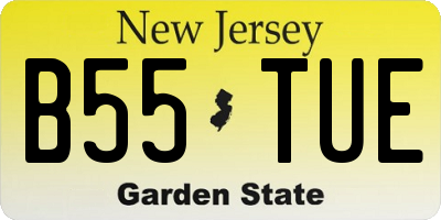 NJ license plate B55TUE