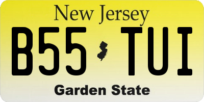 NJ license plate B55TUI