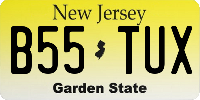 NJ license plate B55TUX