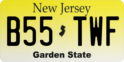 NJ license plate B55TWF
