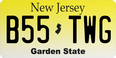 NJ license plate B55TWG