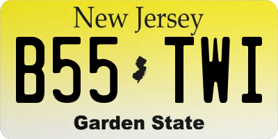 NJ license plate B55TWI