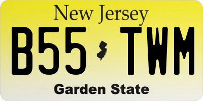 NJ license plate B55TWM