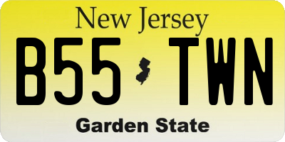 NJ license plate B55TWN