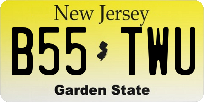 NJ license plate B55TWU