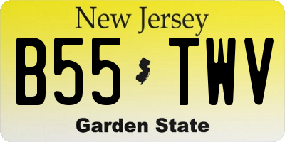 NJ license plate B55TWV