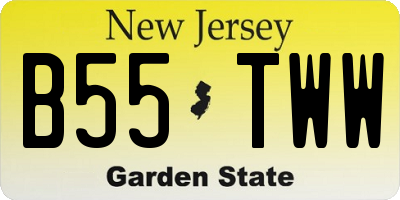 NJ license plate B55TWW